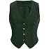Women's Corduroy Waistcoat Solid Sleeveless Jacket Button Front V Neck Vest Crop Top