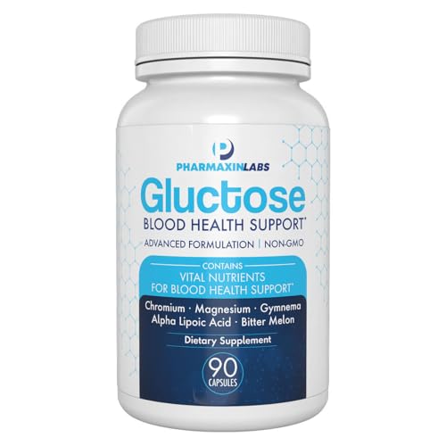 Gluctose Blood Health Support Supplement - Advanced Formula for Men & Women - Chromium, Magnesium, Alpha Lipoic Acid, Bitter Melon, Gymnema - 90 Day Supply  90 Capsules