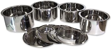 8 Piece Stainless Steel Cooking Pots, Lids Set | Robust Construction | Versatile Lids | Space-Saving Storage | Ideal for Home and Professional Use
